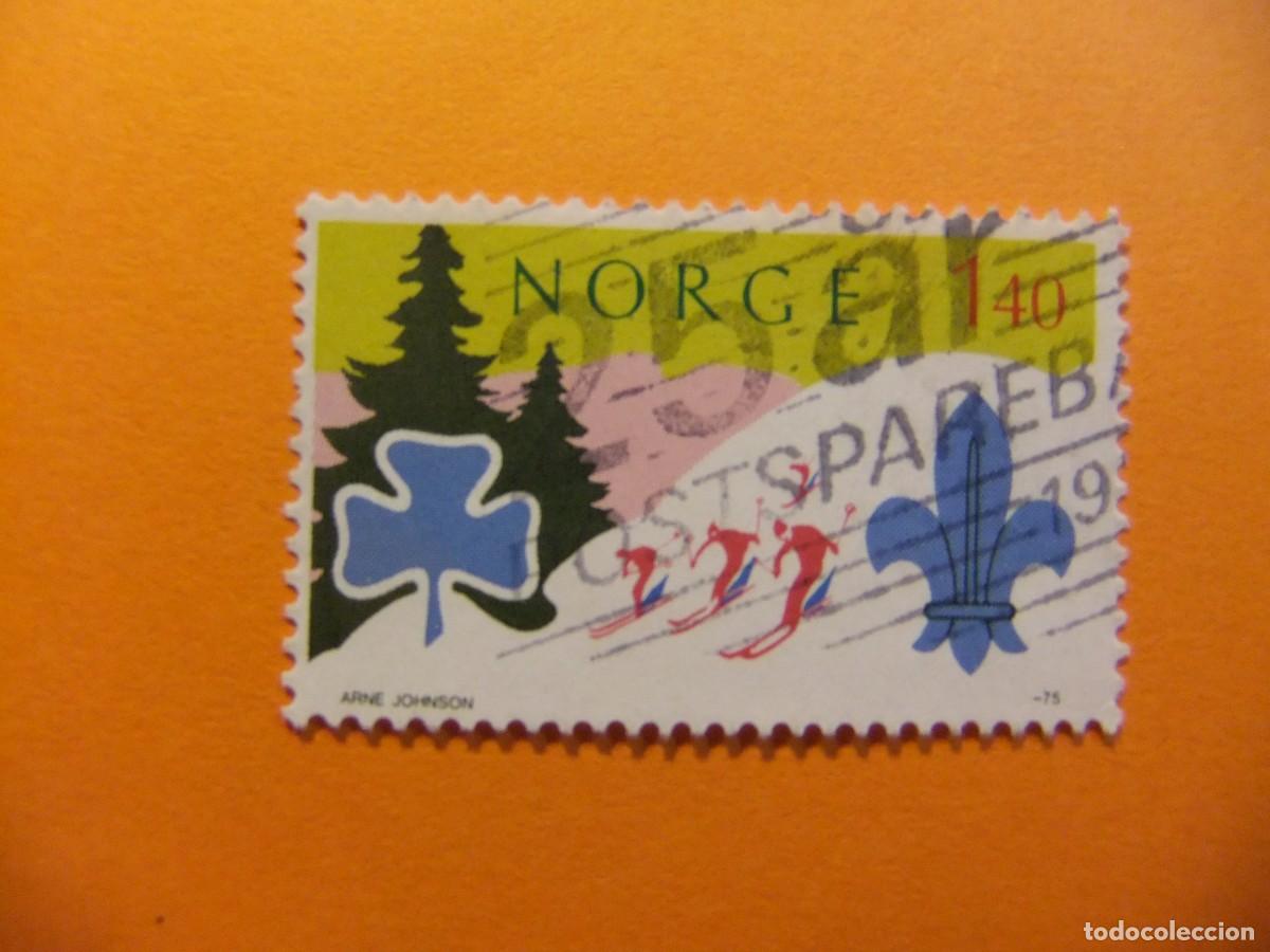 Francobolli: 59 NORUEGA NORGE 1975 / BOY SCOUTS en INVIERNO / YVERT 662 FU