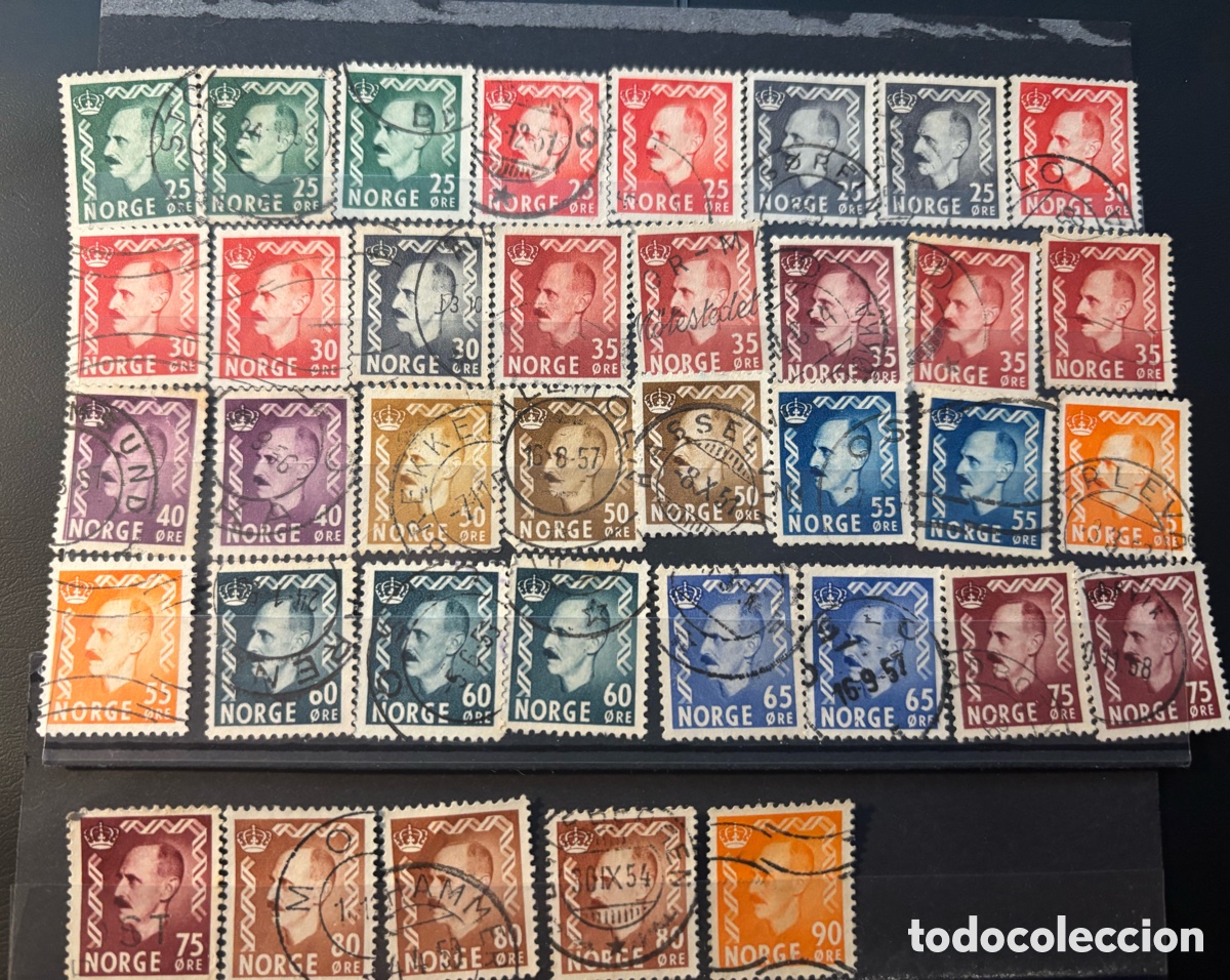Francobolli: Lote sellos Noruega 37 unidades 1937 - 1955 usados