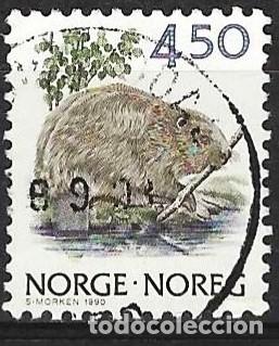Sellos: Noruega 1990 - Mi 1039 - YT 998 - Ave : Castor