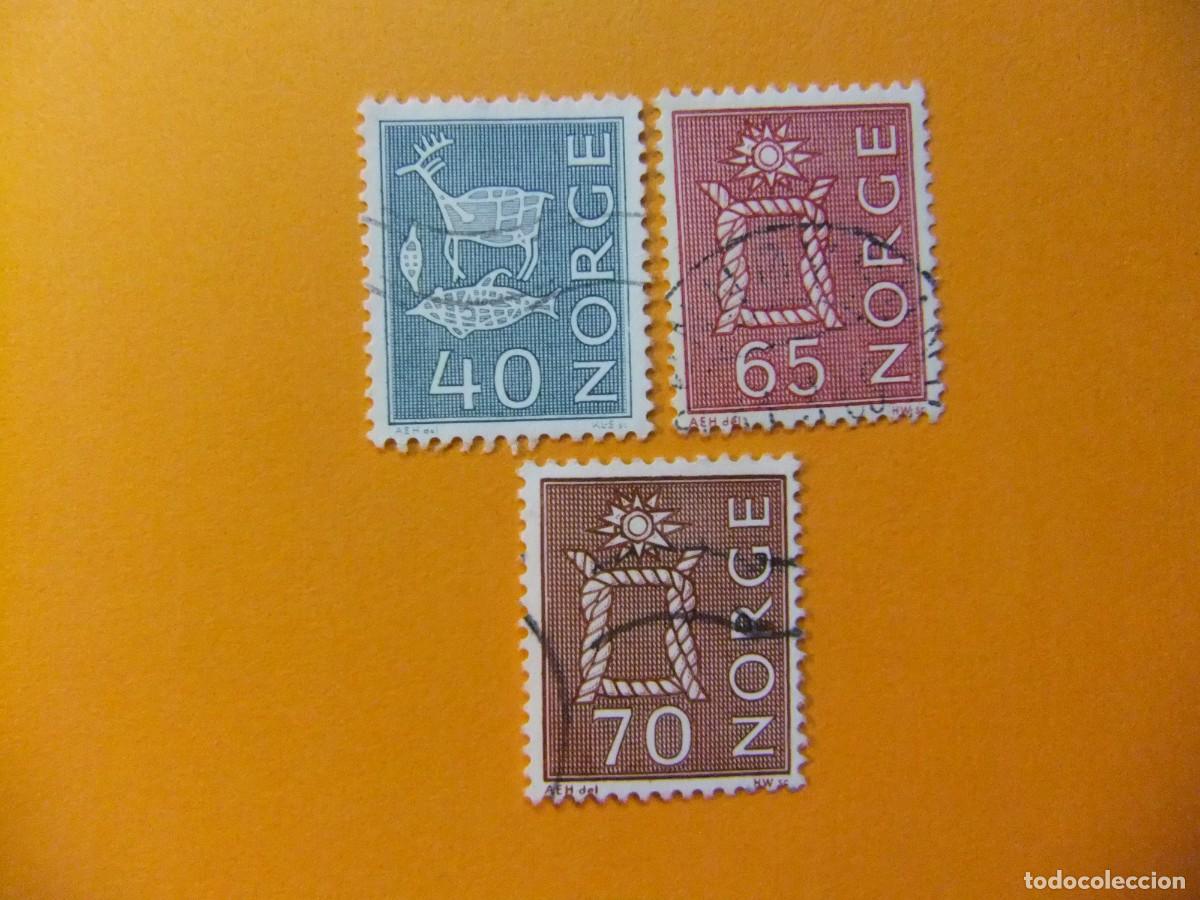 Selos: 59 NORUEGA NORGE 1968 / SERIE CORRIENTE / YVERT 520 +524 +524A FU