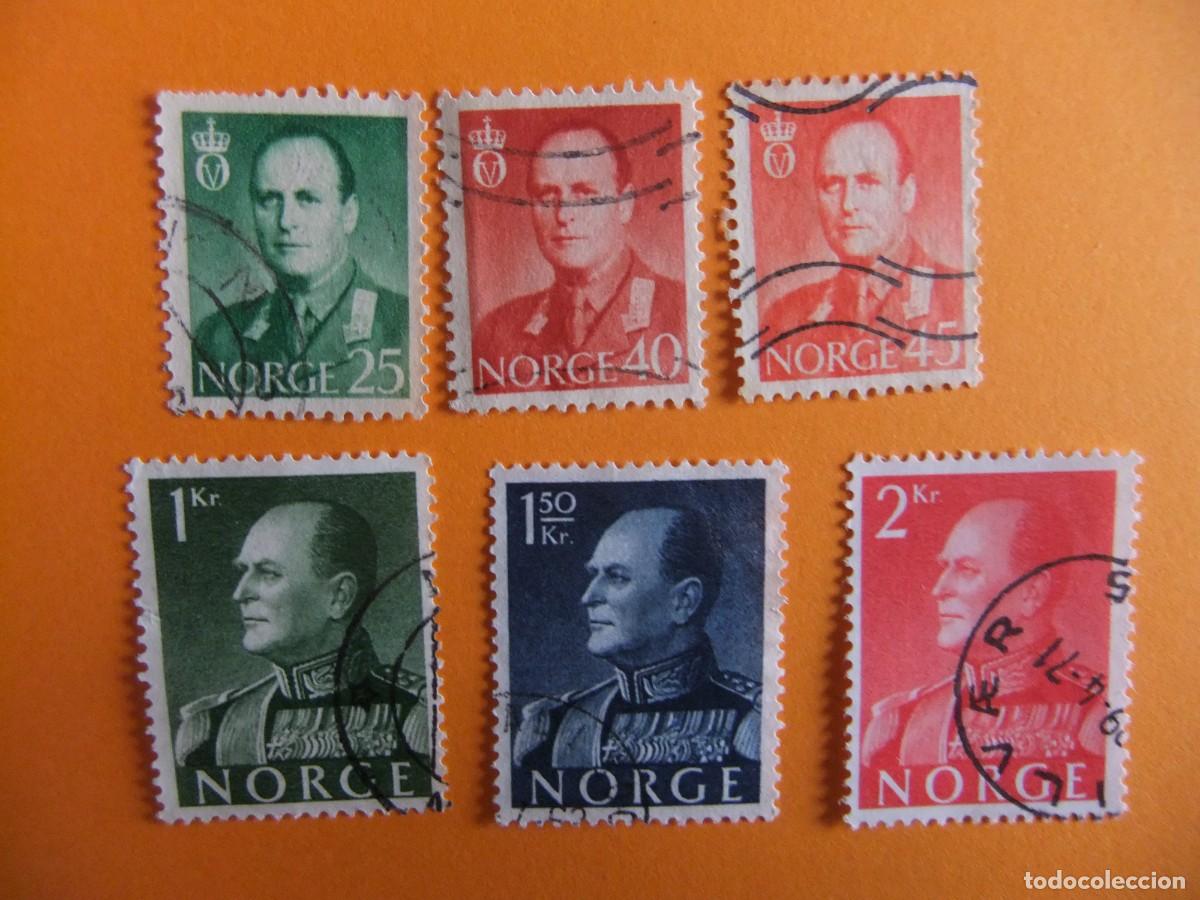 Selos: 59 NORUEGA NORGE 1958 / REY OLAF V / YVERT 381+382+383+386+387+388 FU