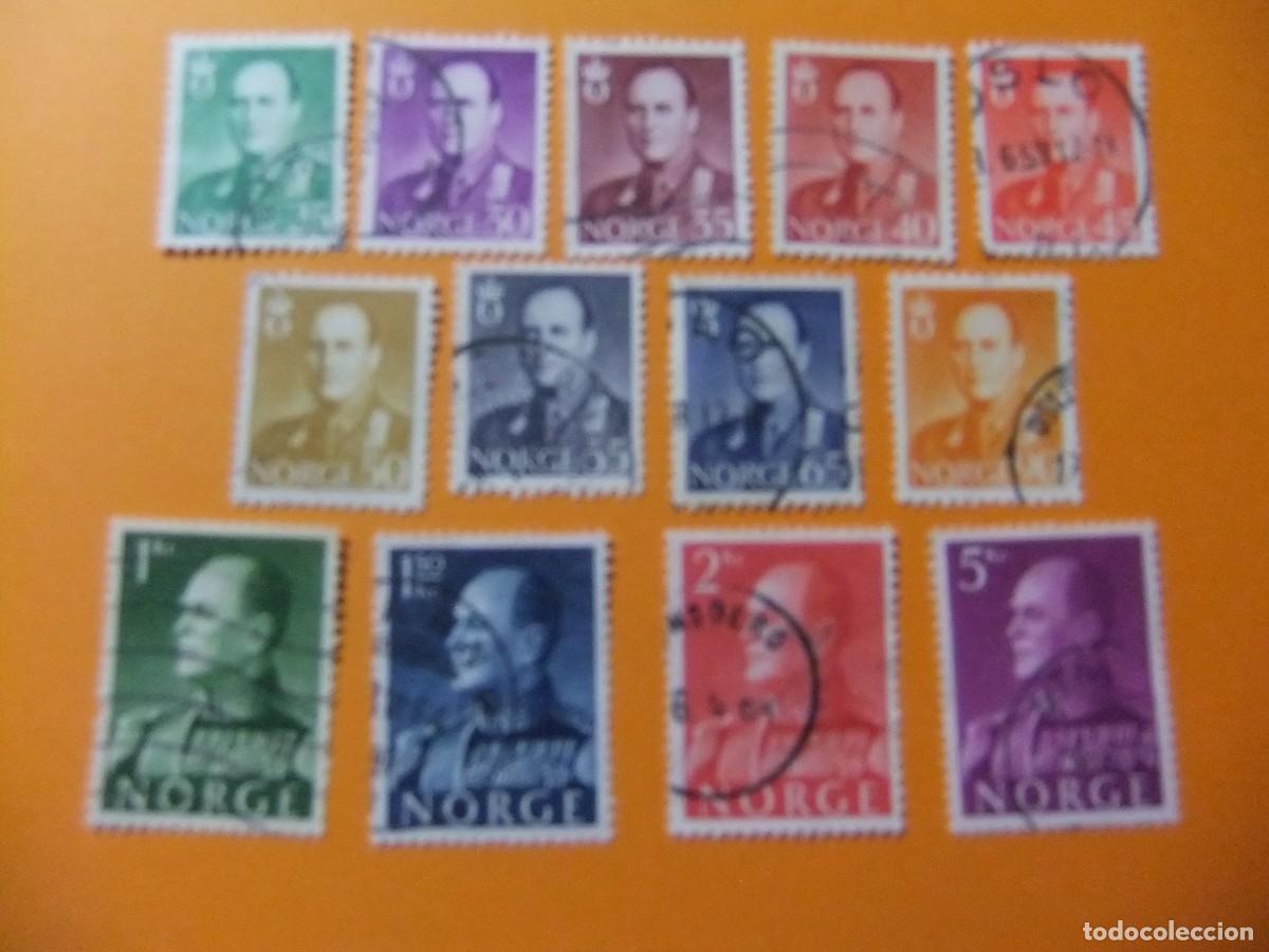 Sellos: L 47 NORUEGA NORGE 1958 / REY OLAF V / YVERT 381- 389 FU falta 384A +385A + 390 FU