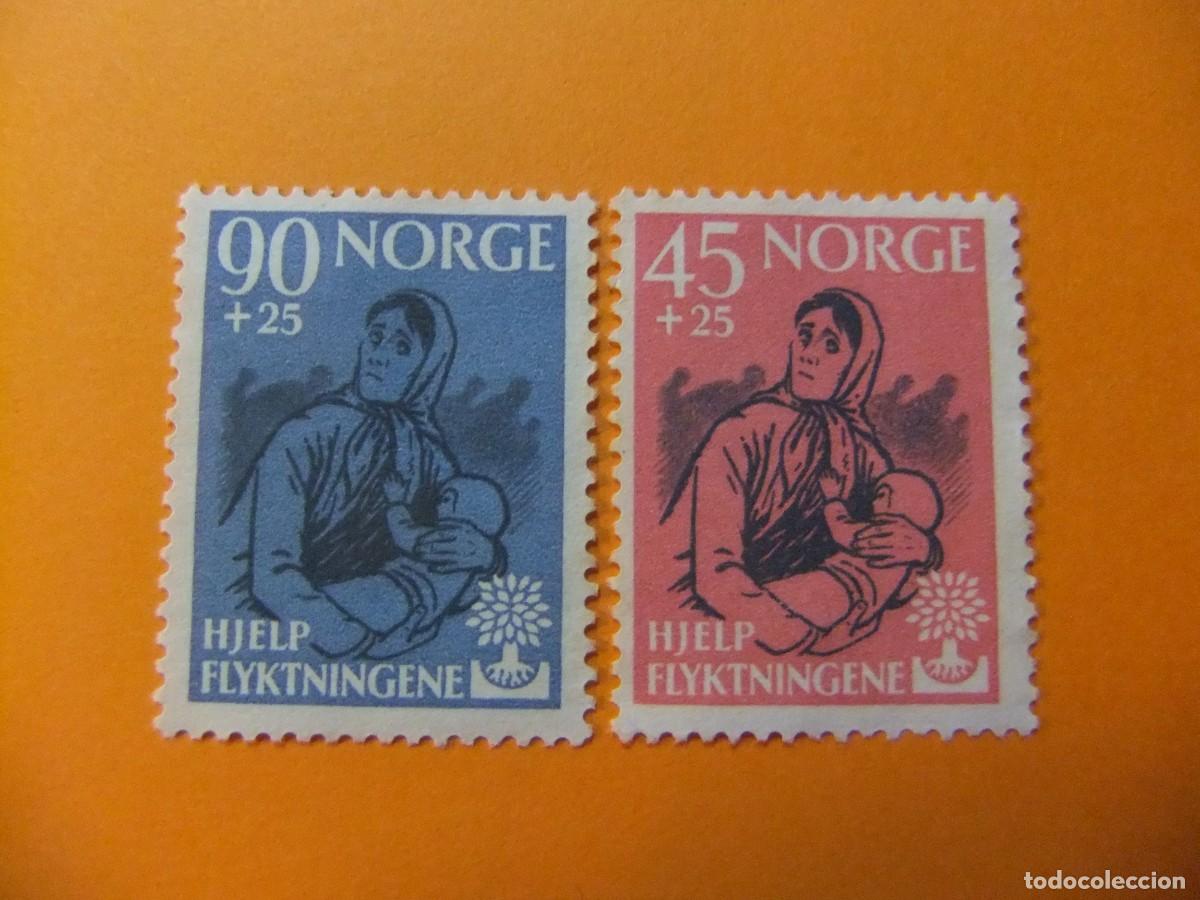 Sellos: L 47 NORUEGA NORGE 1960 / A&Ntilde;O MUNDIAL del REFUGIADO / YVERT 400 / 401 (*)