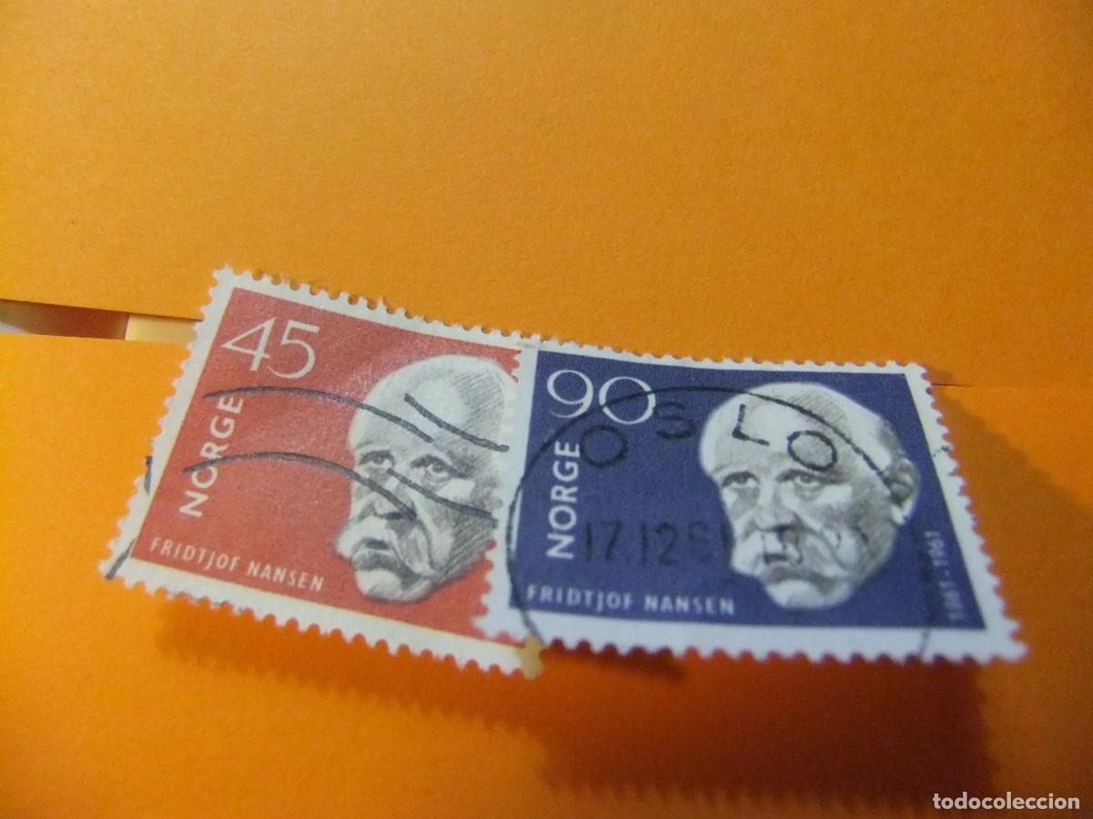 Sellos: L 47 NORUEGA NORGE 1961 / FRIDTJOF NANSEN (EXPLORADOR y PREMIO NOBEL) / YVERT 417 / 418 FU