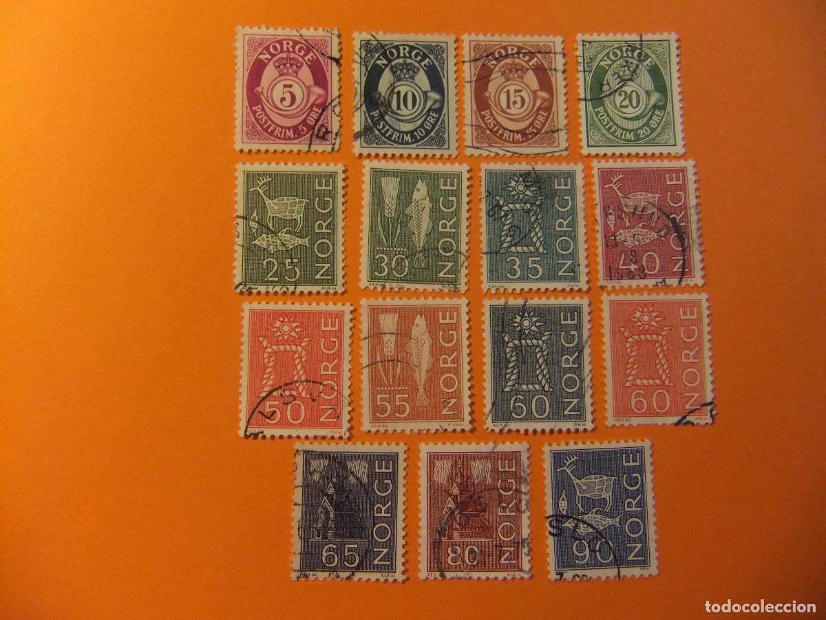 Briefmarken: L 47 NORUEGA NORGE 1962 - 1965 / SERIE CORRIENTE / YVERT 435 - 449 FU faltan 440+448