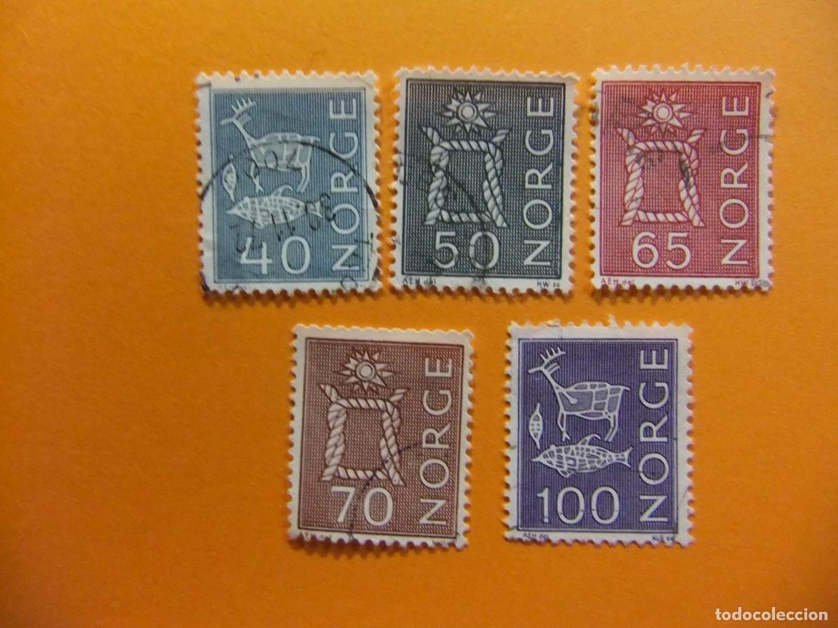 Sellos: L 47 NORUEGA NORGE 1968 - 1970 / SERIE CORRIENTE / YVERT 520 - 524B FU incom.