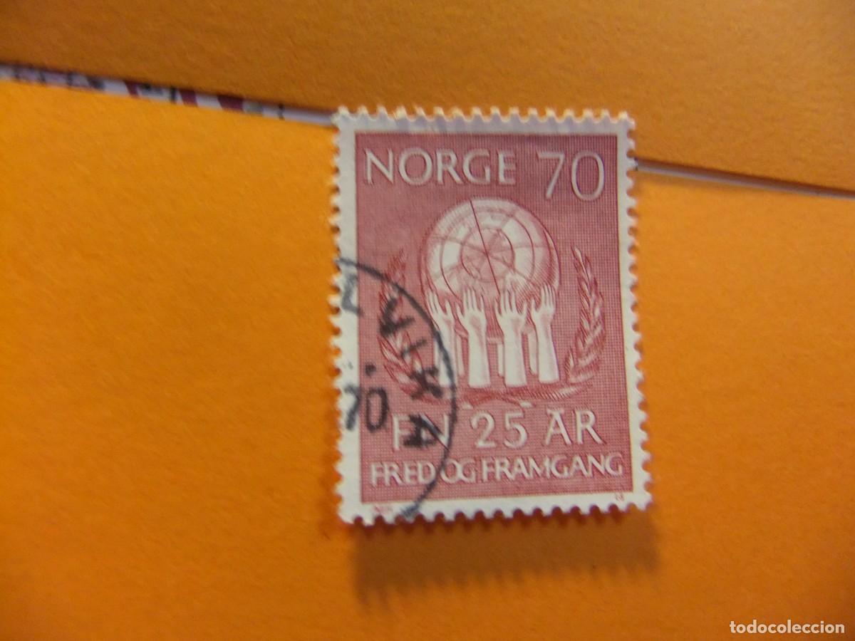 Sellos: L 47 NORUEGA NORGE 1970 / XXV ANIVER. de la O.N.U. / YVERT 567 FU