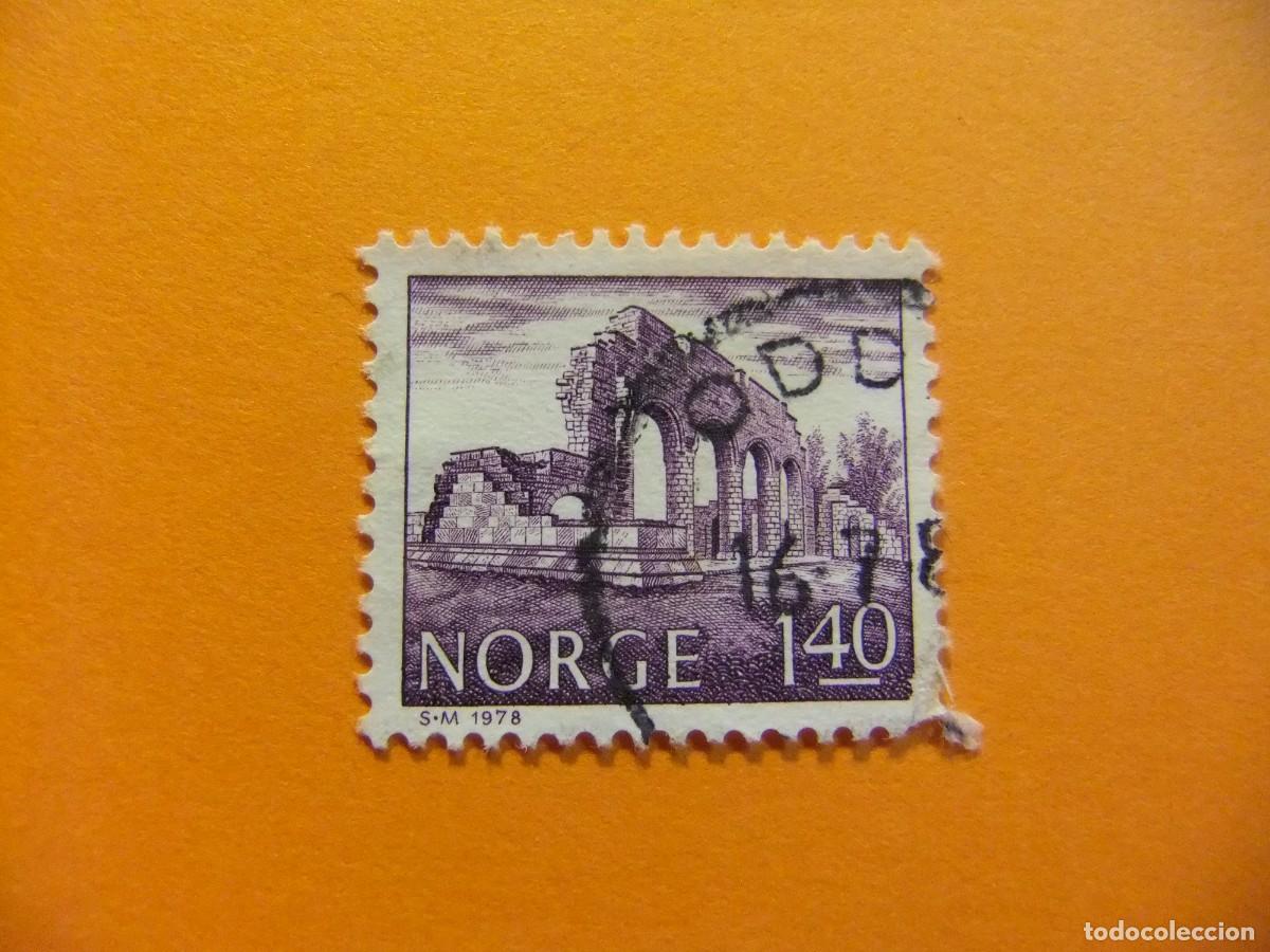 Sellos: L 47 NORUEGA NORGE 1978 / RUINAS de la CATEDRAL de HAMAR / YVERT 724 FU