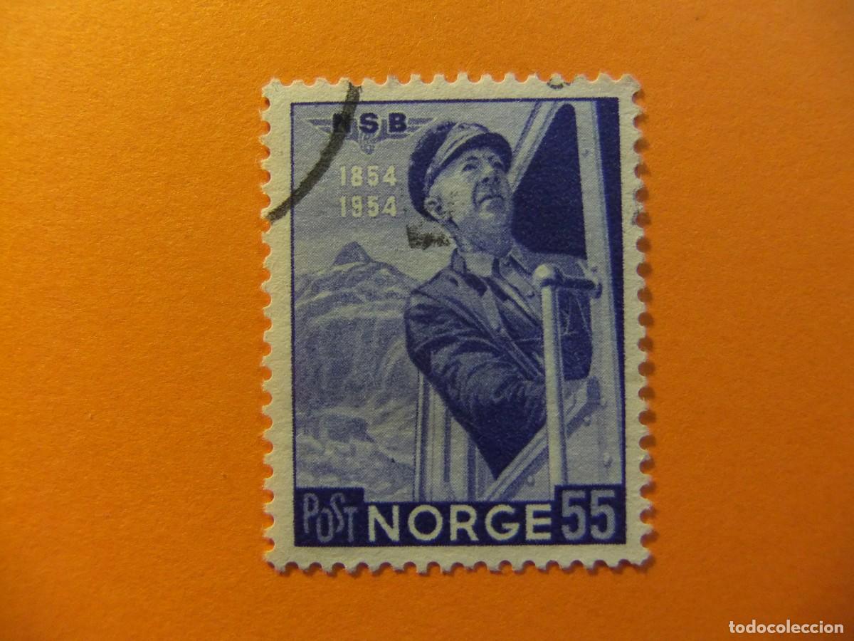 Sellos: 59 NORUEGA NORGE 1954 / INPECTOR de LINEAS de SKI / YVERT 354 FU
