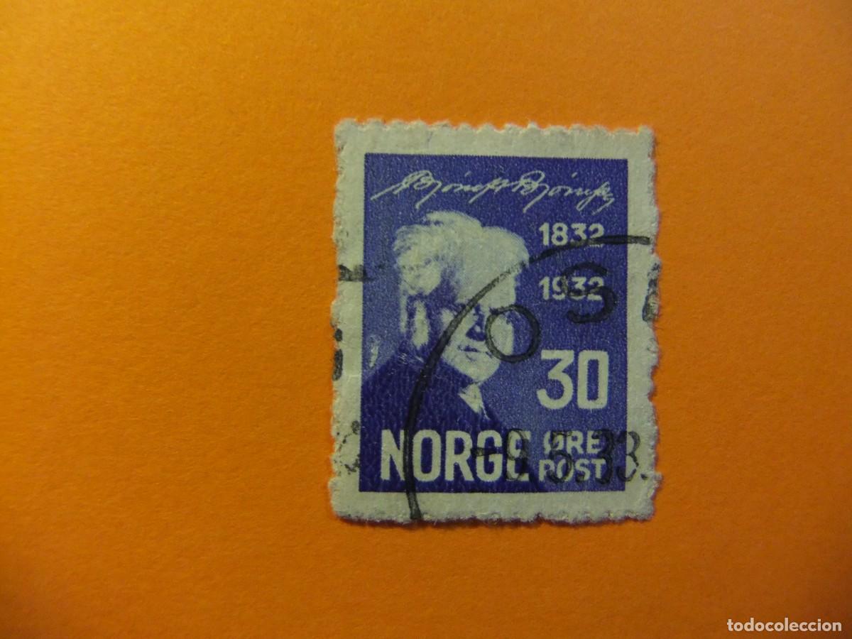 Sellos: 59 NORUEGA NORGE 1932 / BJOERNSTJERNE M. BJOERNSON poeta / YVERT 158 FU