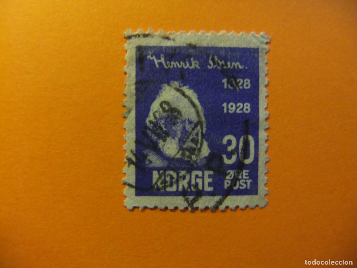 Sellos: 59 NORUEGA NORGE 1929 / HENRIK IBSEN poeta noruego / YVERT 131 FU