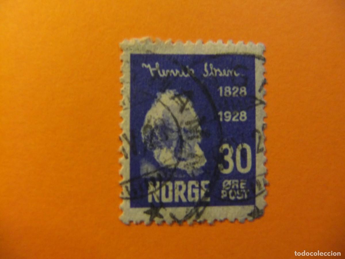 Sellos: 59 NORUEGA NORGE 1929 / HENRIK IBSEN poeta noruego / YVERT 131 FU