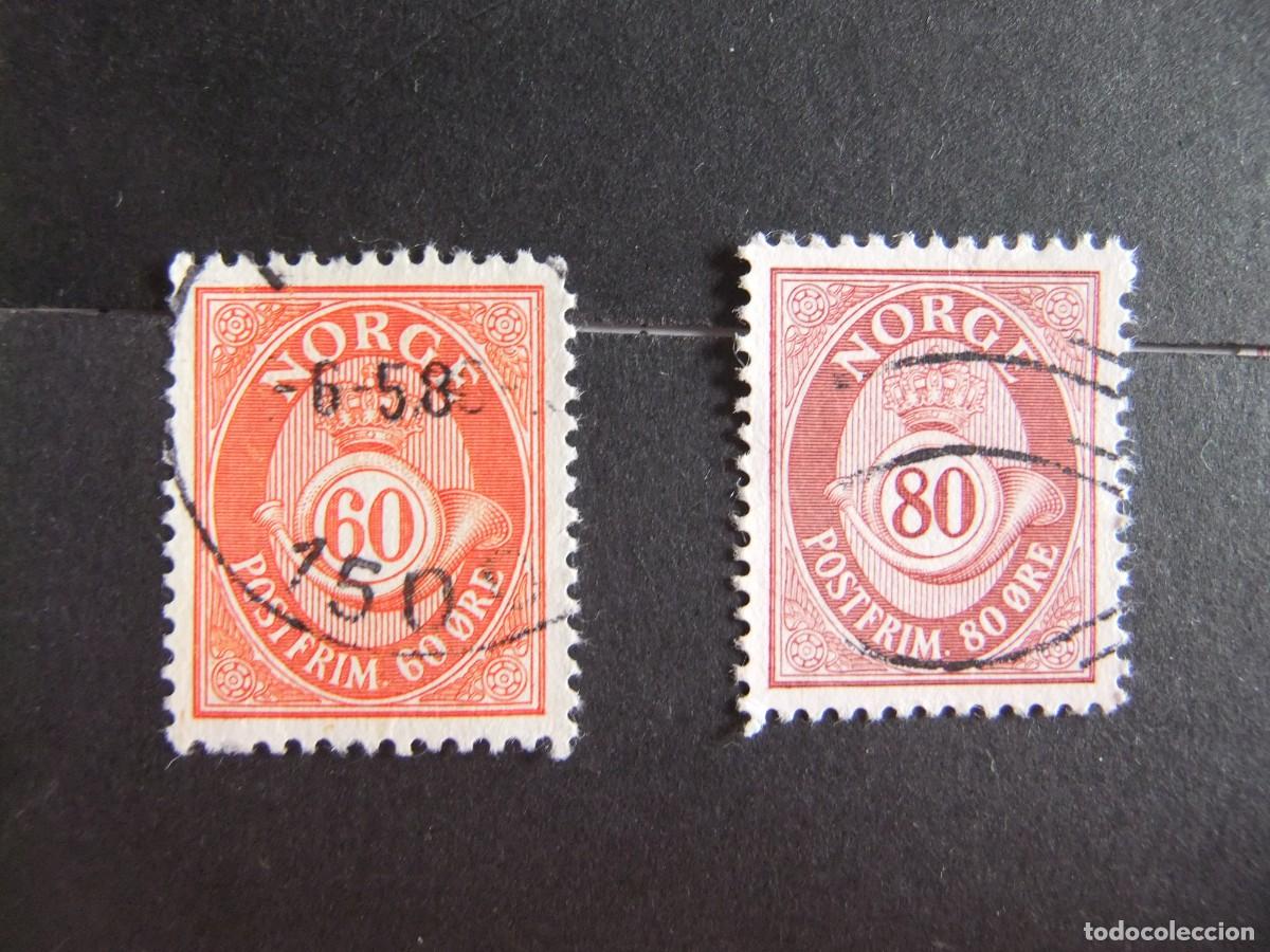 Sellos: L 47 NORUEGA NORGE 1978 / CORREO POSTAL / YVERT 716 + 718 FU con fluor