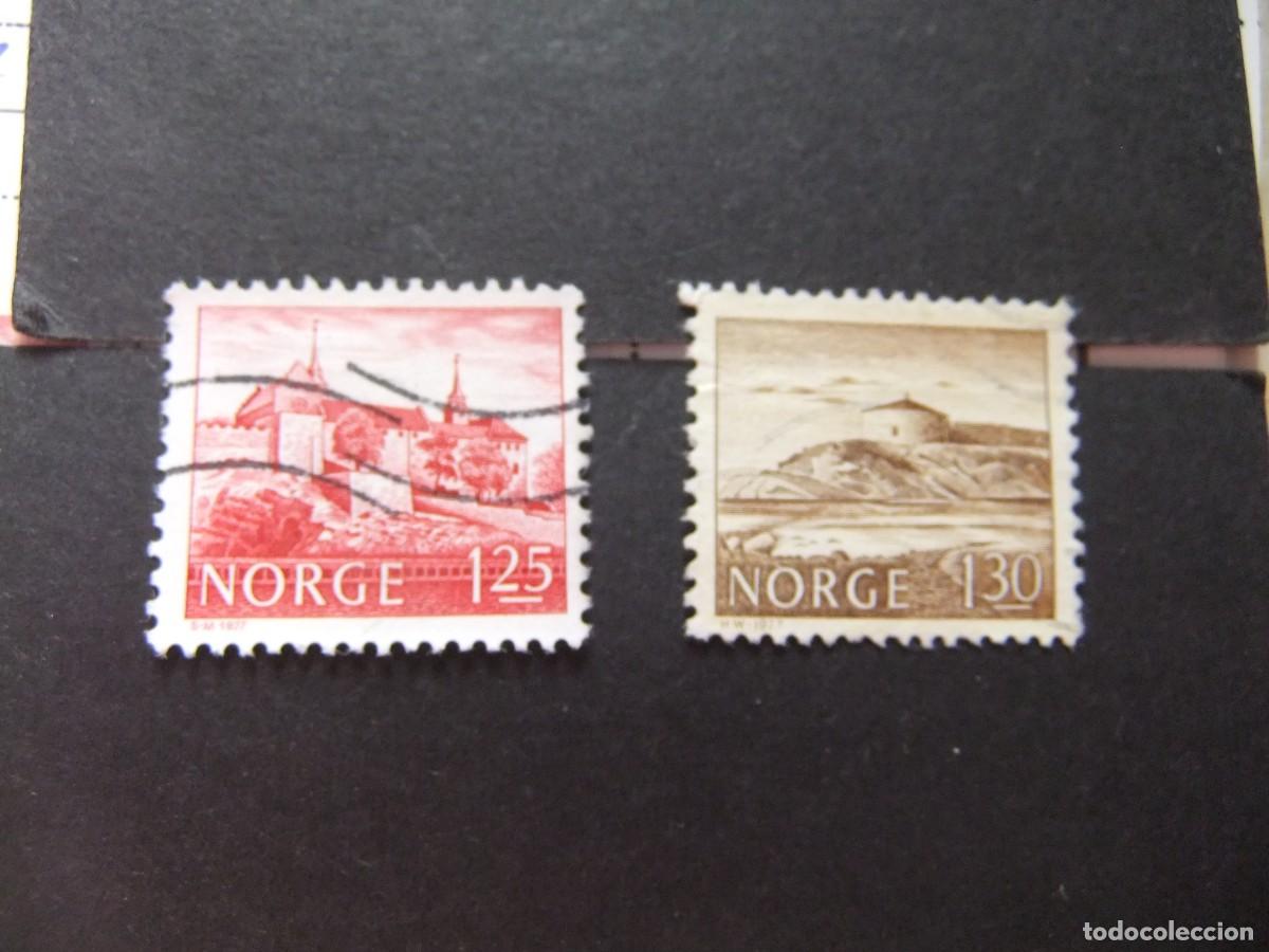 Sellos: L 47 NORUEGA NORGE 1977 / MONUMENTO / YVERT 695 + 696 FU