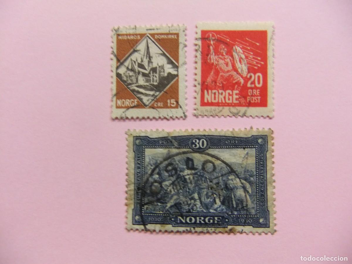 Sellos: L 48 NORUEGA NORGE 1930 / IX CENT. de la muerte de SANT OLAF/ YVERT 148 + 149 + 150 FU