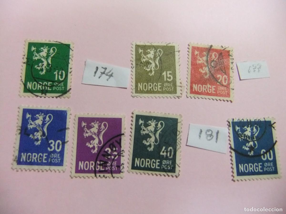 Sellos: L 48 NORUEGA NORGE 1937 / SERIE CORRIENTE / YVERT 173 / 182 FU falta 174+177+181