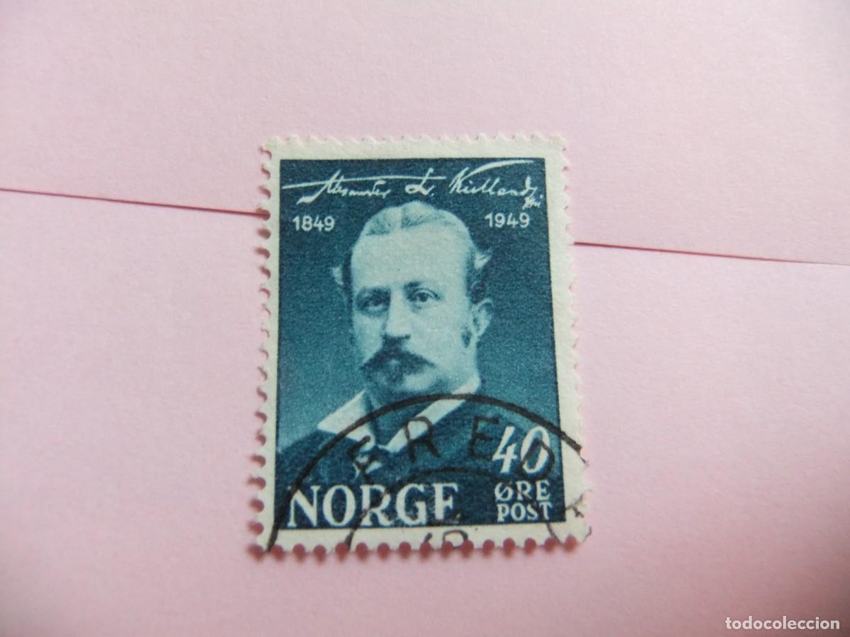Sellos: L 48 NORUEGA NORGE 1949 / ALEXANDRE L. KIELLAND escritor / YVERT 312 FU