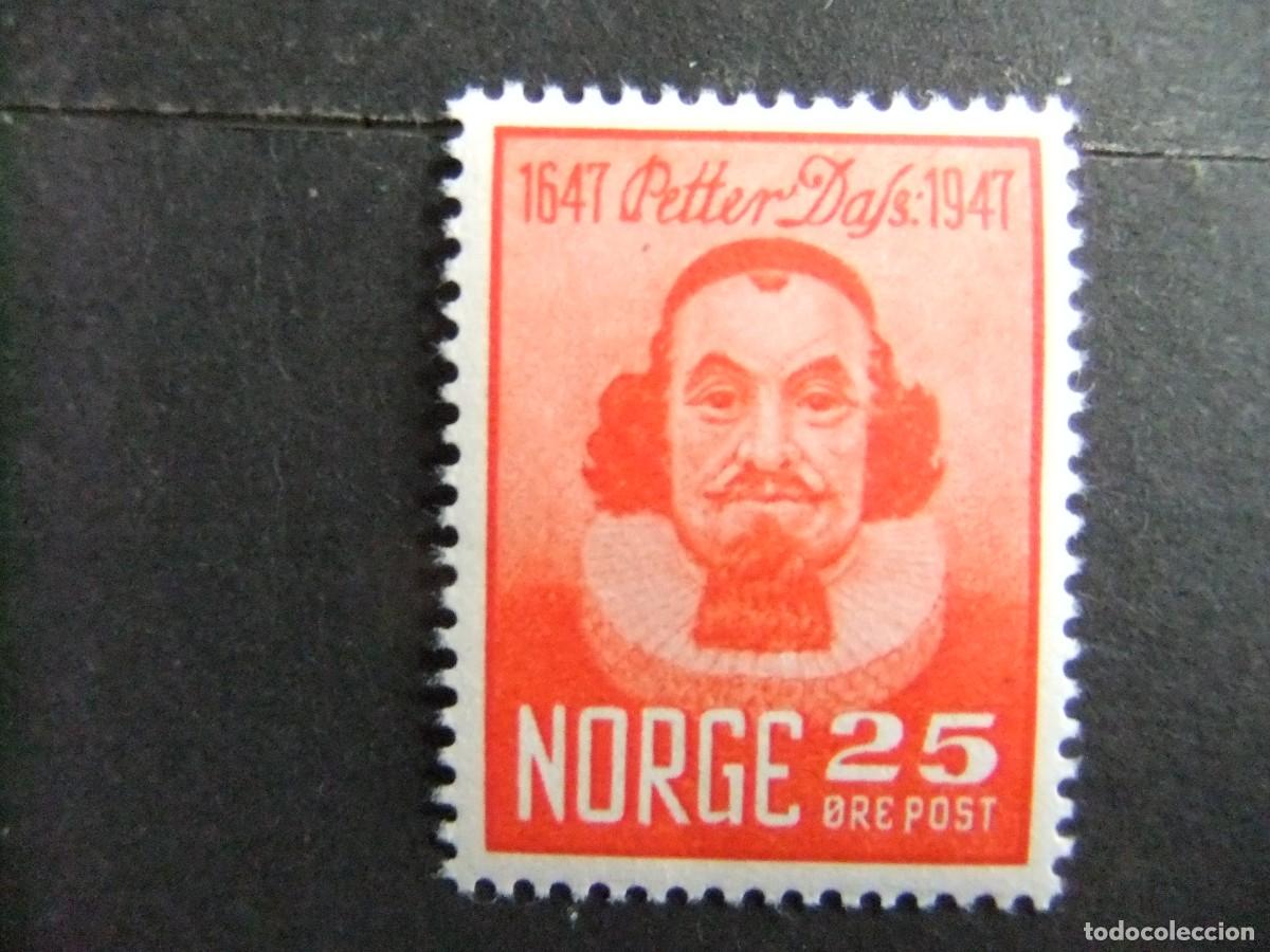 Sellos: L 48 NORUEGA NORGE 1947 / PETTER DASS poeta / YVERT 304 MH