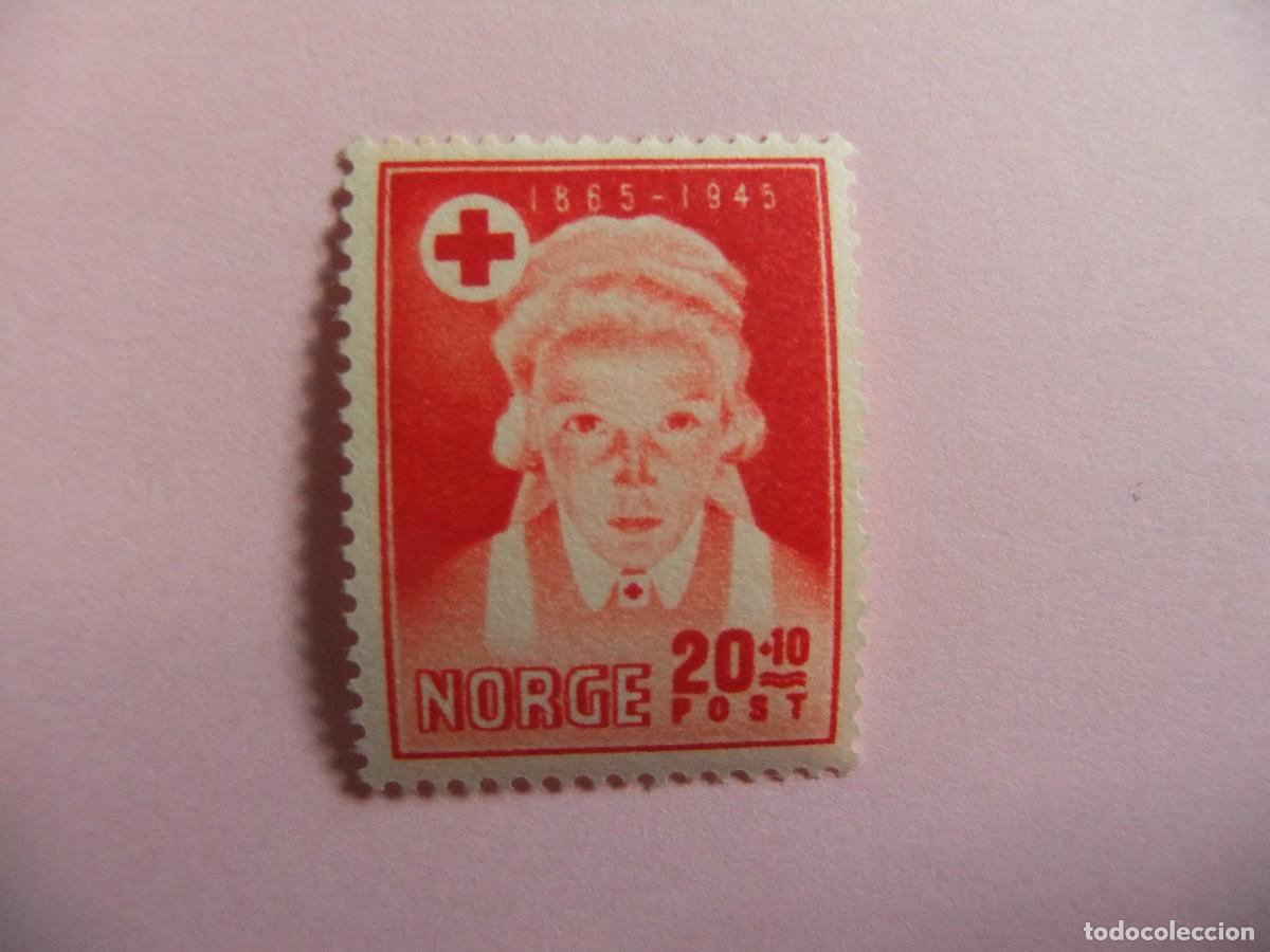 Sellos: L 48 NORUEGA NORGE 1945 / 80 ANIVERSARIO de la CRUZ ROJA / YVERT 276 MH