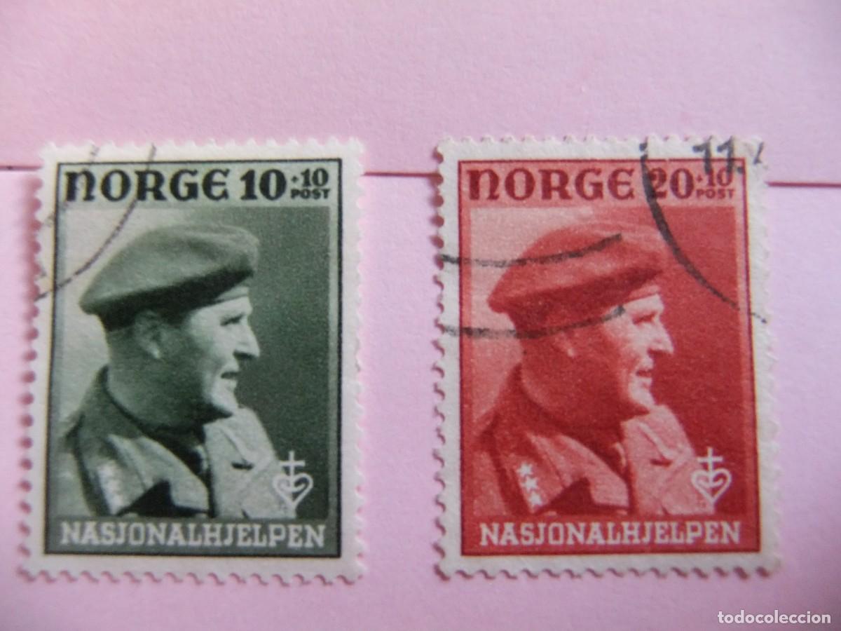 Sellos: L 48 NORUEGA NORGE 1946 / PRINCIPE REAL OLAF / YVERT 280 + 282 FU