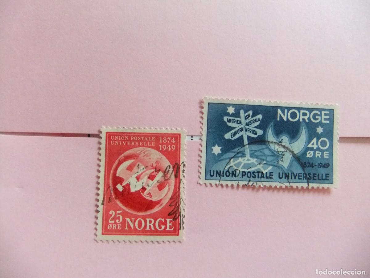 Sellos: L 47 NORUEGA NORGE 1949 / 75 ANIVERSARIO de U.P.U. / YVERT 315 + 316 FU