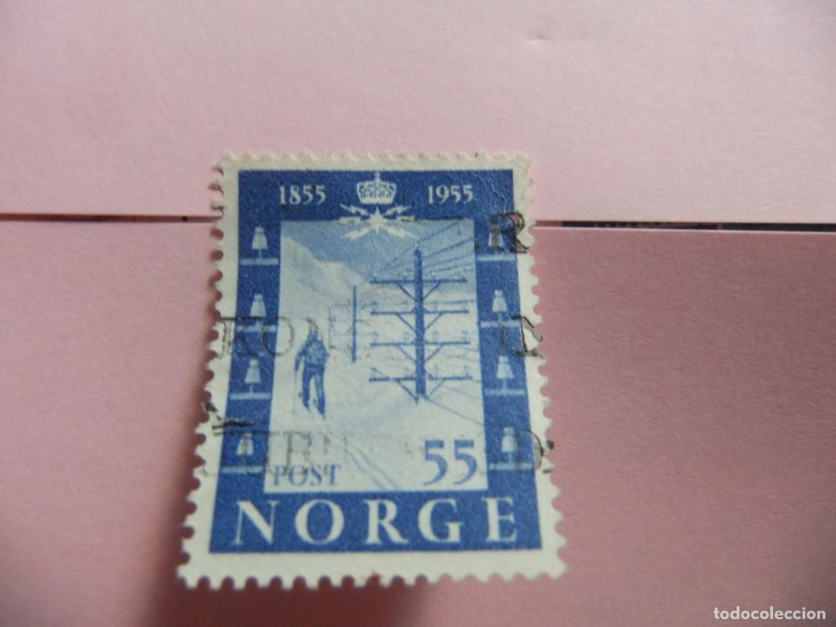 Sellos: L 48 NORUEGA NORGE 1954 / INPECTOR de LINEAS de SKI / YVERT 354 FU