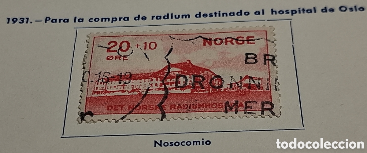 Sellos: Sello de Noruega de 1931 Nosocomio