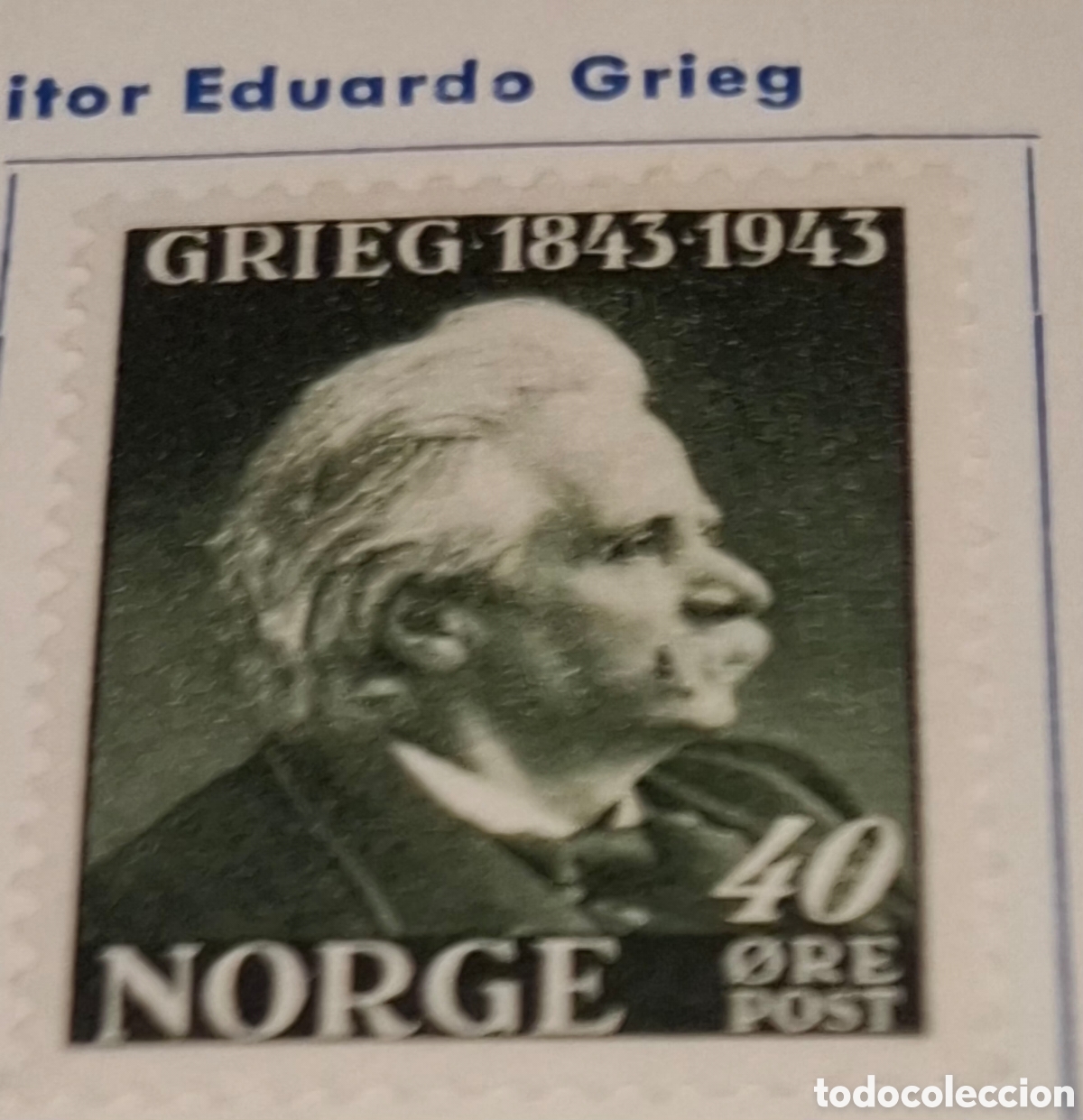 Sellos: Sello Noruega 1943 Eduardo Grieg