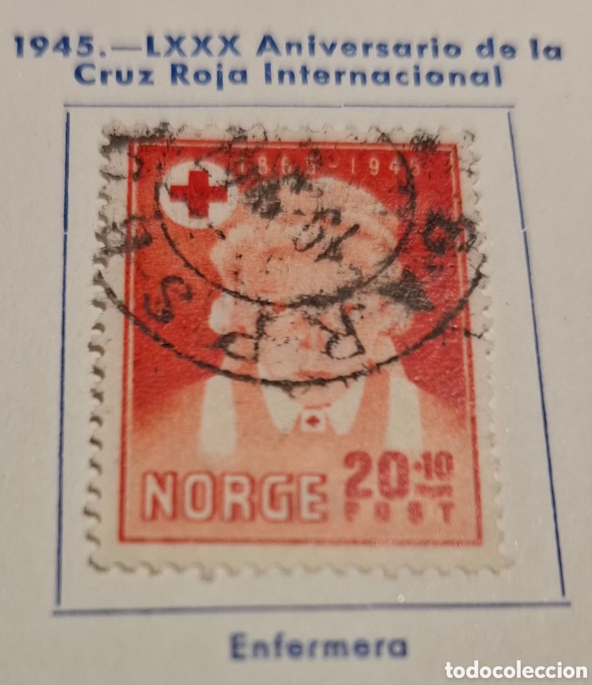 Sellos: Sello Noruega LXXX Aniversario de la Cruz Roja Internacional
