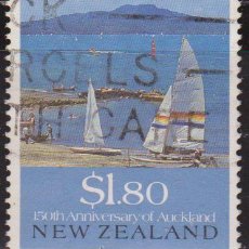 Sellos: NUEVA ZELANDA 1990 SCOTT 996 SELLO º VISTAS AUCKLAND BARCOS VELEROS RANGITOTO ISLAND, TAKAPUNA BEACH
