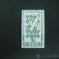 Sellos: NUEVA ZELANDA 1966 IVERT 437 *** 4ª JAMBOREE NACIONAL DE SCOUTS EN TRENTHAM
