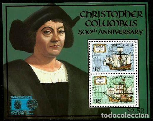 Sellos: NUEVA ZELANDA 1992 COLON V CENTENARIO - Foto 1