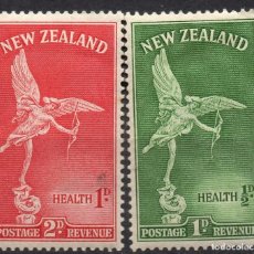 Sellos: NEW ZEALAND/1947/MH/SC#B30-B31/ SELLO SEMI POSTAL /ESTATUA DE EROS, LONDRES/ FULL SET
