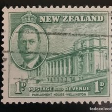 Sellos: NUEVA ZELANDA 1946 - JORGE VI Y EL PARLAMENTO EN WELLINGTON - SELLO USADO