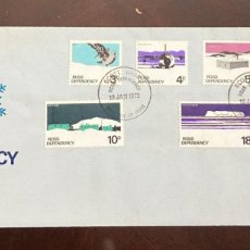 Sellos: D)1972, ROSS DEPENDENCY, FIRST DAY COVER, TYPICAL STAMP ISSUE AVE, PLANE, BOAT, FDC
