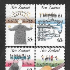 Sellos: SE)1986 NEW ZEALAND COMPLETE SERIES MUSIC IN NEW ZEALAND, 4 TIMBERS MNH