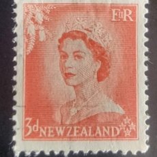 Sellos: SELLO USADO NUEVA ZELANDA 1953- 1957 - REINA ELIZABETH II - VALOR FACIAL 3D