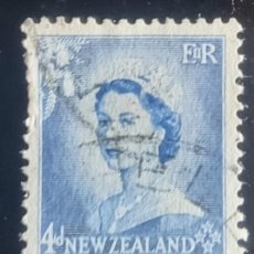 Sellos: SELLO USADO NUEVA ZELANDA 1953- 1957 - REINA ELIZABETH II - VALOR FACIAL 4D