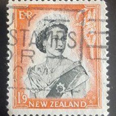 Sellos: SELLO USADO NUEVA ZELANDA 1953- 1957 - REINA ELIZABETH II - VALOR FACIAL 1/9