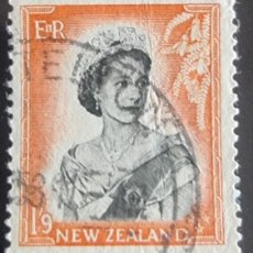 Sellos: SELLO USADO NUEVA ZELANDA 1953- 1957 - REINA ELIZABETH II - VALOR FACIAL 1/9