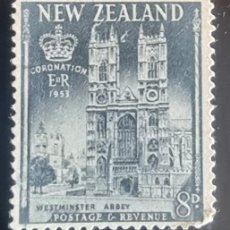 Sellos: SELLO USADO NUEVA ZELANDA 1953 - CORONACION ELIZABETH II - ABADIA DE WESTMINSTER