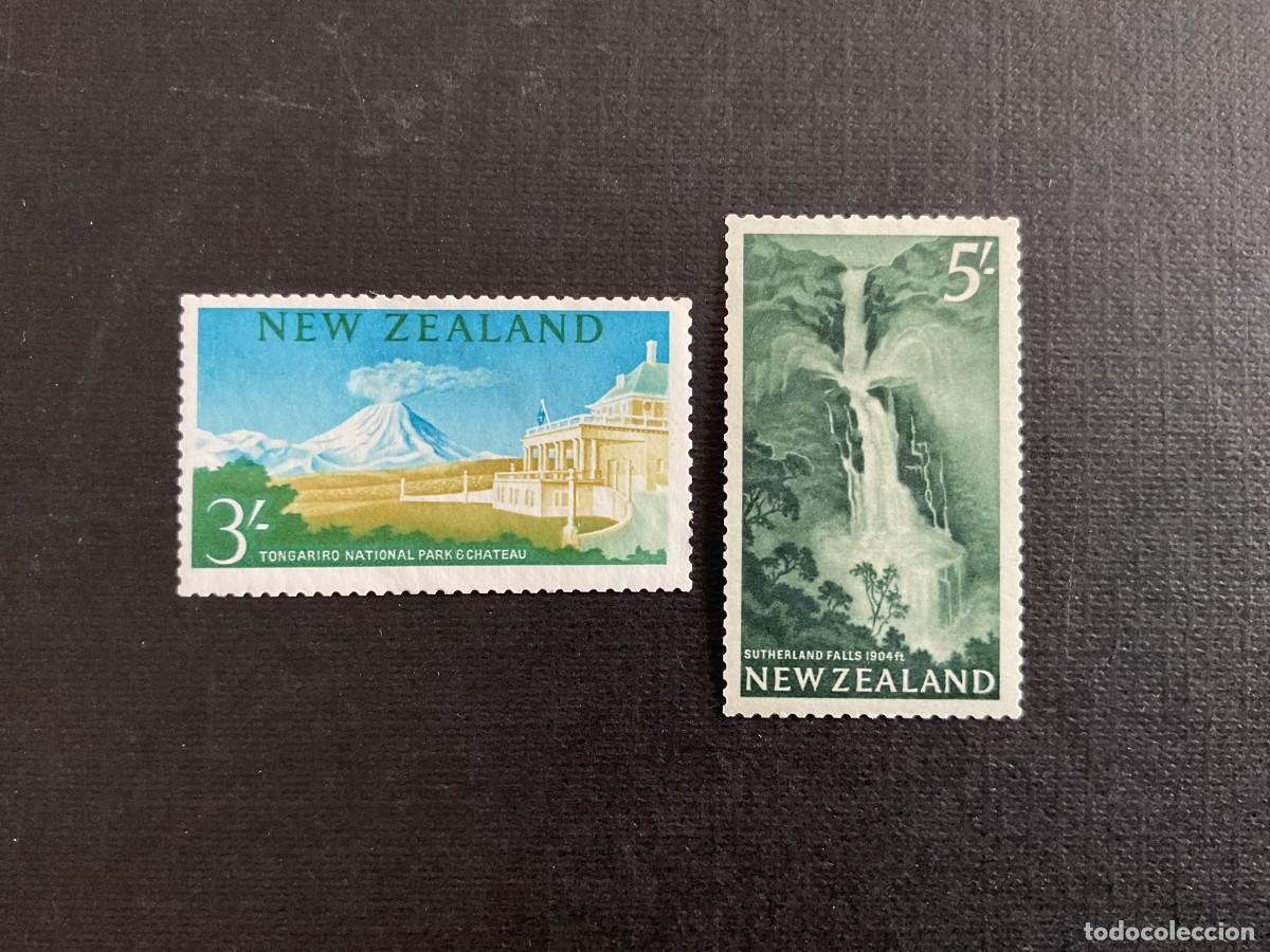 Sellos: NUEVA ZELANDA N&ordm; YVERT 398A/9. A&Ntilde;O 1960-7- TURISMO. SELLOS SUELTOS CON CHARNELA