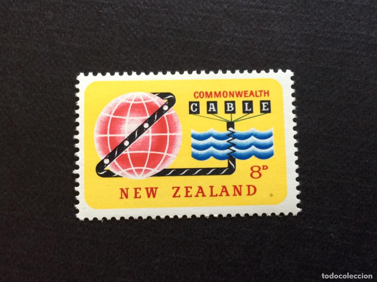 Sellos: NUEVA ZELANDA N&ordm; YVERT 419**. A&Ntilde;O 1963. INAUGURACION DEL CABLE TRANSOCEANICO. SELLO CON CHARNELA