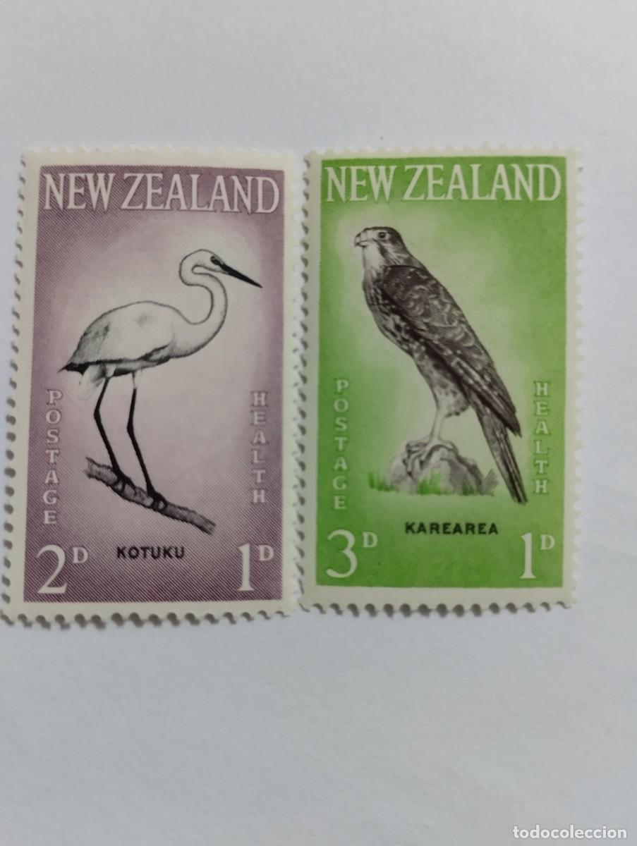 Sellos: SELLOS NUEVA ZELANDA, A&Ntilde;O 1961, SERIE COMPLETA**MNH, YVERT 405/06, GARZA Y ALC&Oacute;N.
