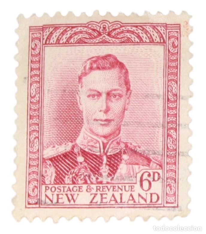 Sellos: Sello Postal Nueva Zelanda Rey George VI 1944