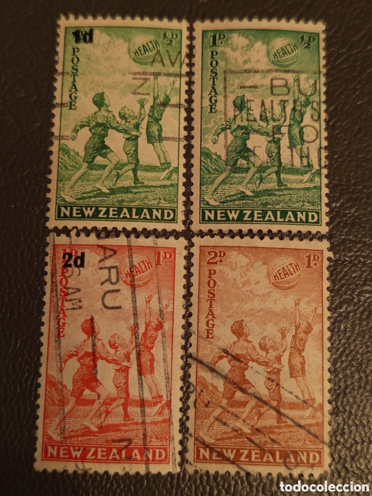 Sellos: Nueva Zelanda 1941 - Serie Completa Health (Salud) - Sellos Usados - Cat. Scott #B16 y #B17