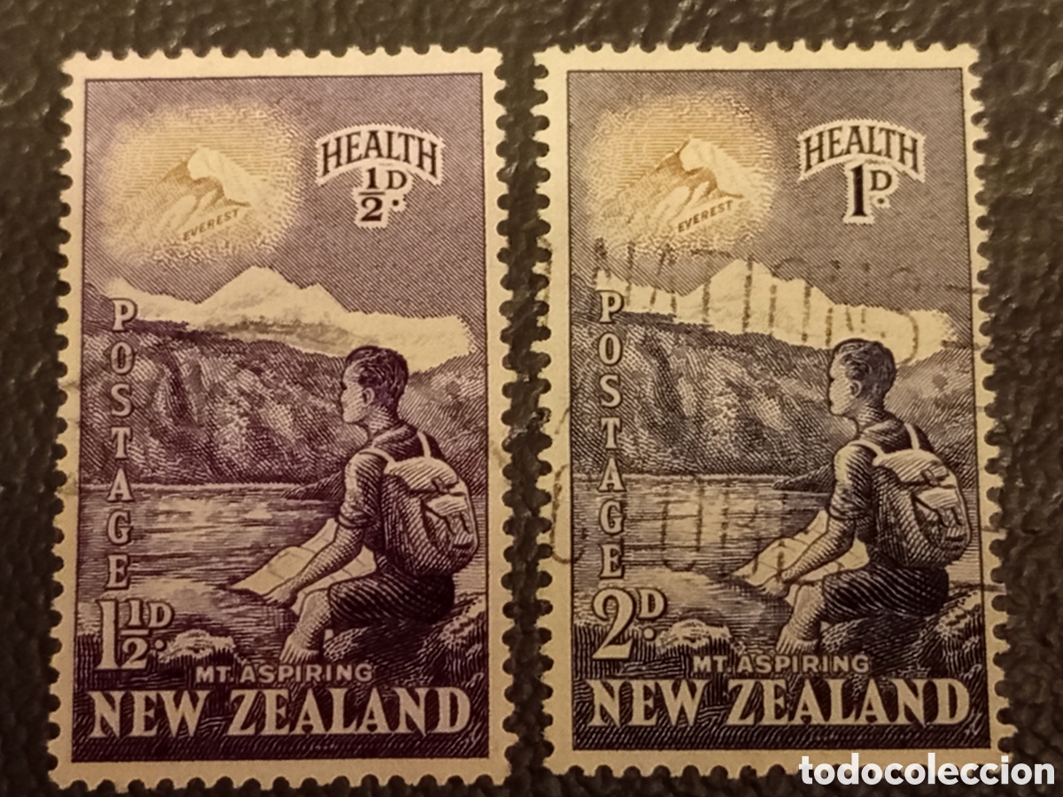 Sellos: New Zealand 1954 Health Young Climber Set 2 - SG 737-738