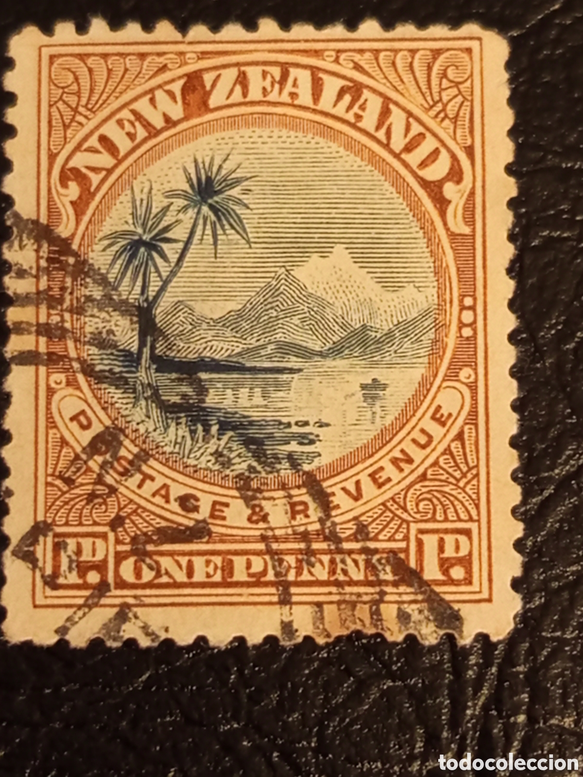 Sellos: Nueva Zelanda 1898 QV 1d Lago Taupo usado SG 247