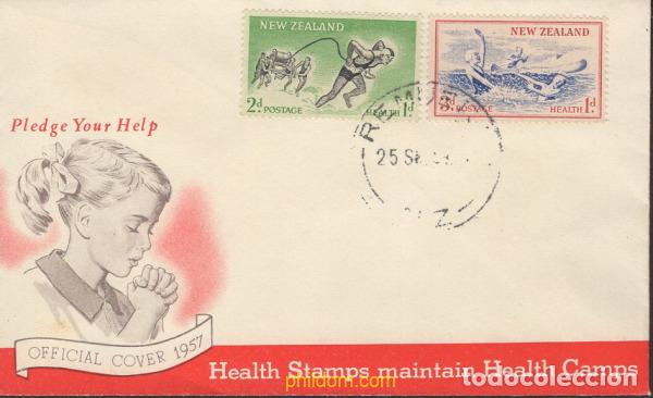 Sellos: 380919 MNH NUEVA ZELANDA 1957 PRO SANIDAD E INFANCIA