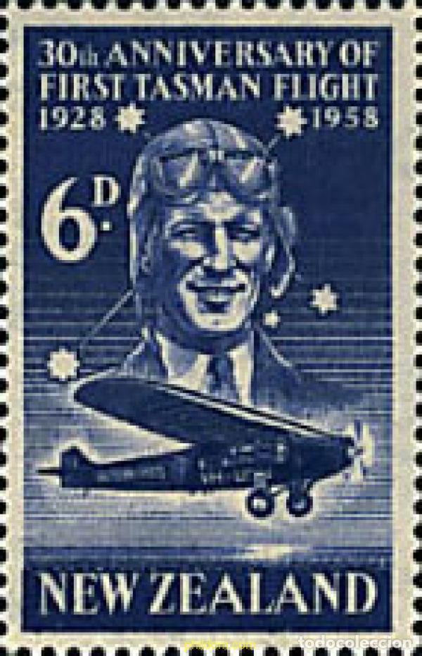 Sellos: 27787 MNH NUEVA ZELANDA 1958 30 ANIVERSARIO DE LA TRAVESIA DEL MAR TASMAN.